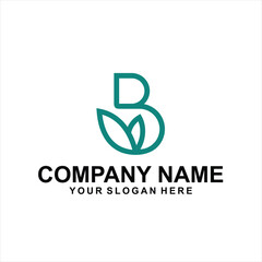 letter B leaf logo vector