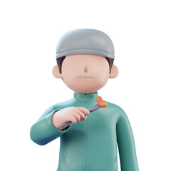 3d character iftar ramadan activity fasting illustration 