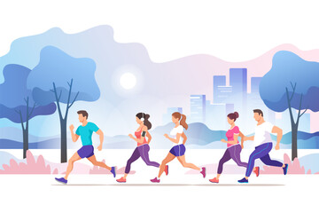 City Marathon Illustration
