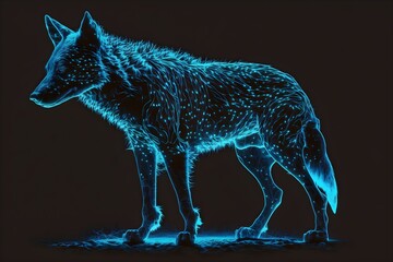 Animals wolf in the night