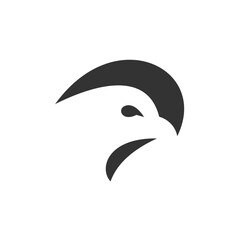 negative space bird head logo icon
