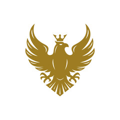 eagle wearing a crown logo icon