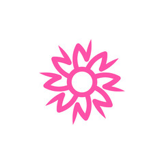rotating z letters on circle in abstract zinnia flower shape logo icon vector