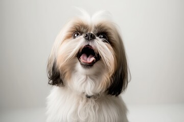 Naklejka na ściany i meble Bright-Eyed Shih Tzu with Playful Expression, generative AI