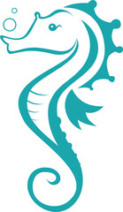Seahorse silhouette logo icon isolated illustration
