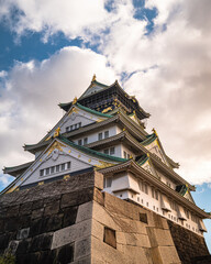 The Japanese Castle building in Osaka, Japan