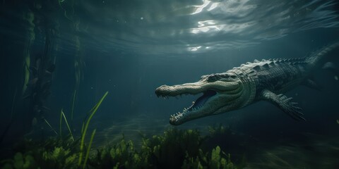 Alligator in the water, Generative AI