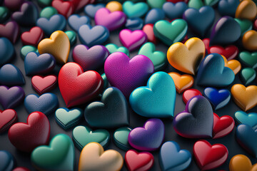 Fototapeta premium Image of a rainbow-colored heart pile