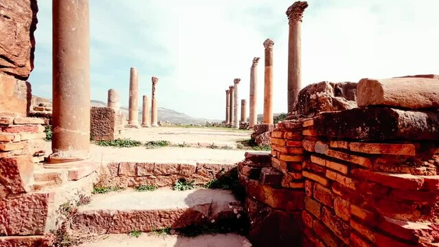 Explore the ancient beauty of the Djemila Roman Site in Algeria with this stunning video footage.