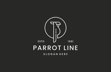 parrot logo bird vector illustration icon