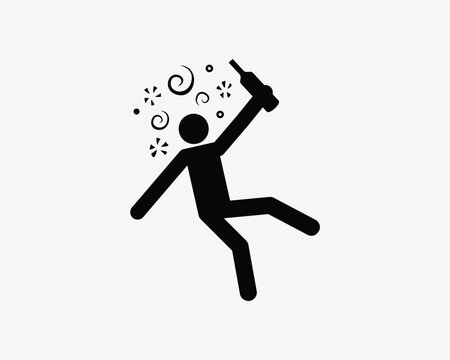 recommend clip art: Drunk Person Icon Intoxicated Alcohol Drink Drinking Dizzy Vector Black White Silhouette Symbol Sign Graphic Clipart Artwork Illustration Pictogram