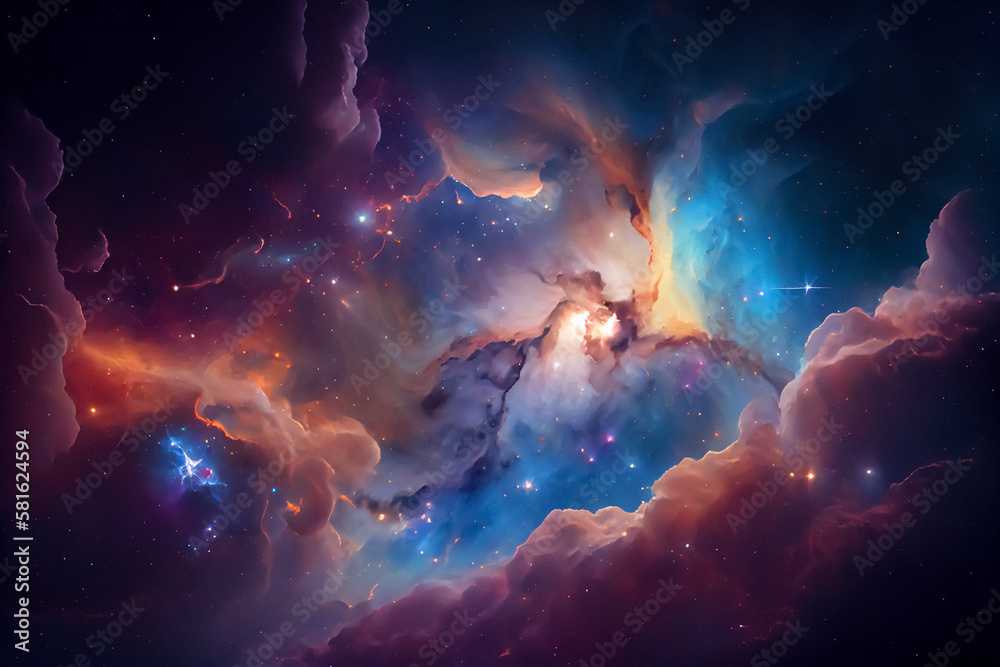 Wall mural space art nebula is a textured background inspired by the wonders of the sky and galaxy. featuring d