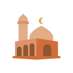 aesthetic cute Mosque sticker icon. vector format file