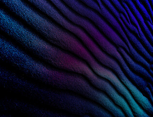 Fototapeta na wymiar surrealism art with dark purple and blue abstract sand waves 