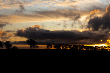 sunset in the countryside