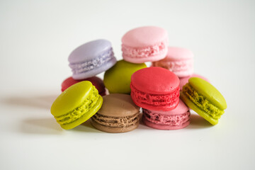 macaroon isolated white background, selective focus