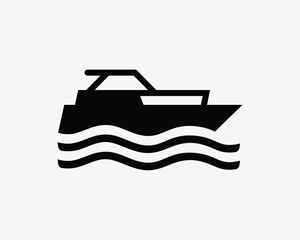 Speedboat Icon Jet Speed Boat Jetboat Motorboat Ship Vessel Vector Black White Silhouette Symbol Sign Graphic Clipart Artwork Illustration Pictogram