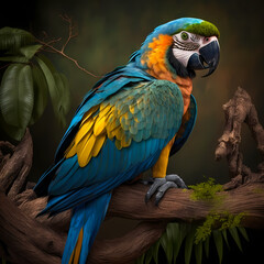 Obraz premium Parrot - Exotic Macaw. Generative AI