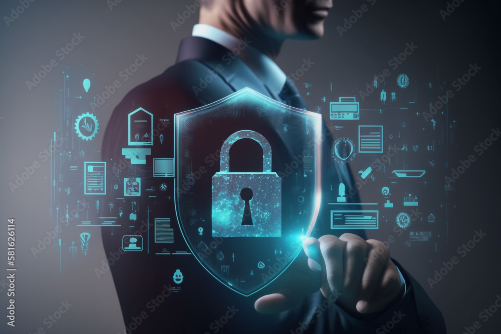 Poster secure data cybersecurity and privacy ideas are used internet network security technologies and the 