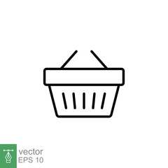 Shopping basket icon. Simple line style for web template and app. Shop, cart, bag, store, online, purchase, buy, retail, vector illustration design on white background. EPS 10.
