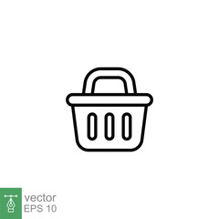 Shopping basket icon. Simple line style for web template and app. Shop, cart, bag, store, online, purchase, buy, retail, vector illustration design on white background. EPS 10.