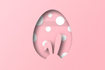 Pink paper cut to form an Easter egg pattern.