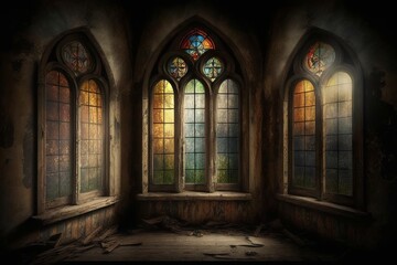Fototapeta na wymiar Experience the awe-inspiring beauty of a Gothic church's interior - Generative AI