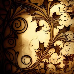 Mottled Fantasy Tracery: Ornate Artistic Page Background in Tans and Browns