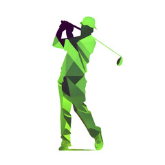 low poly 3d illustration, silhouette, Golf player, Golf, PGA, sport, vector, generative ai