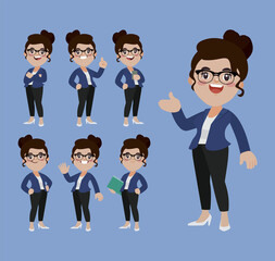 Office worker with different poses 
