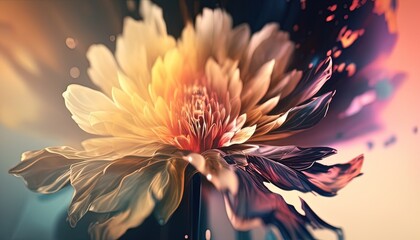 colorful flower digital art illustration, Generative AI