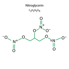 nitroglycerine formula. Organic food. Vector illustration.