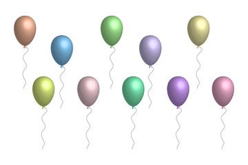 Colorful shiny balloons. Happy birthday. Love concept. Vector illustration.