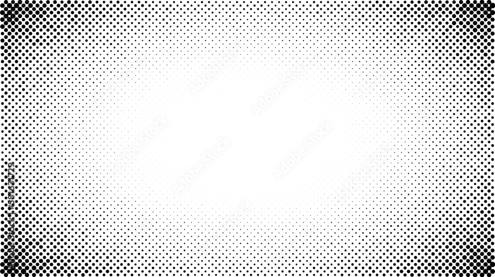 Poster halftone radial gradient texture. comic style grain background. faded textured frame. grunge sand sp