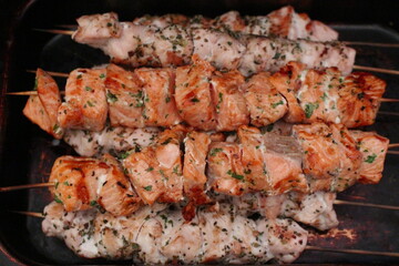 grilled salmons barbecue