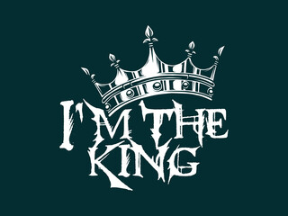 King typography, simple t shirt design.