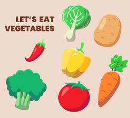 set of vegetables vector