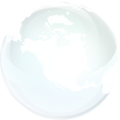 transparent glass globe of Earth