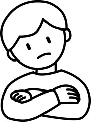 考える男性のベクターイラスト	
