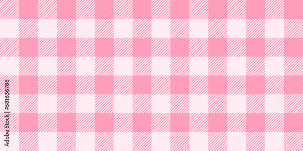 Poster pink gingham seamless pattern. pale pink vichy background texture. checked tweed plaid repeating wal