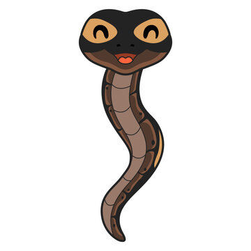 Cute ghi mojave ball python cartoon