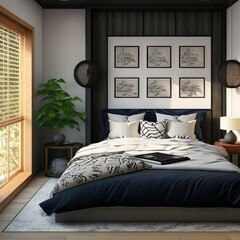 interior of a bedroom Generative AI