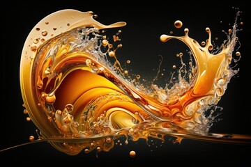 Abstract Orange Shape Liquid Wave Splash Illustration