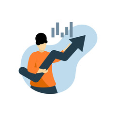 social network analysis diagram Flat illustration. suitable for social media promotional materials, social network landing pages with people characters, chat mobile apps and online ordering service