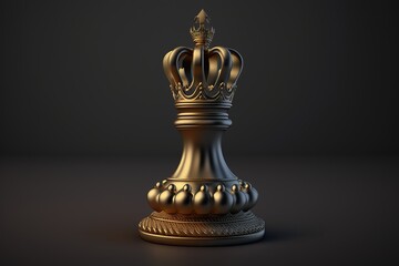gold king queen chess on a black background