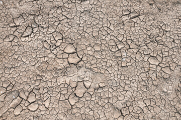 Landscape ground cracks drought crisis environment background.
