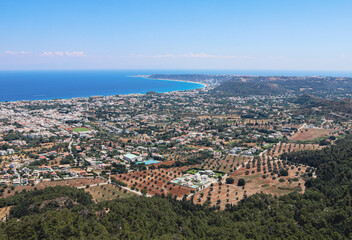 Beautiful view of the sea from the village of Filerimos.