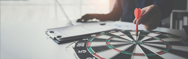 Businessman making business plans and strategies to achieve business goals. The financial income of...