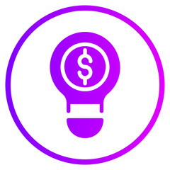 bulb dollar gradient icon