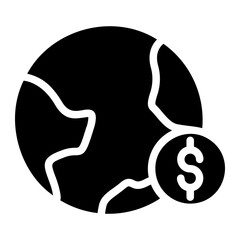 global economy glyph icon